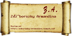 Záborszky Armandina névjegykártya